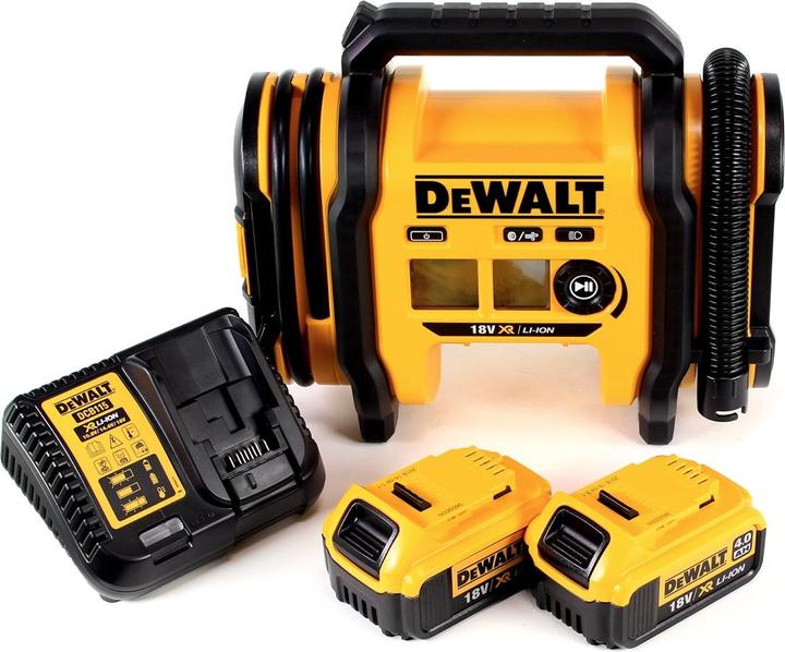 Produktbild DeWalt DCC 018 N Akku Luftkompressor 18V 11bar KFZ + 2x Akku 4,0Ah + Ladegerät (11 Bar, 14.70 l)