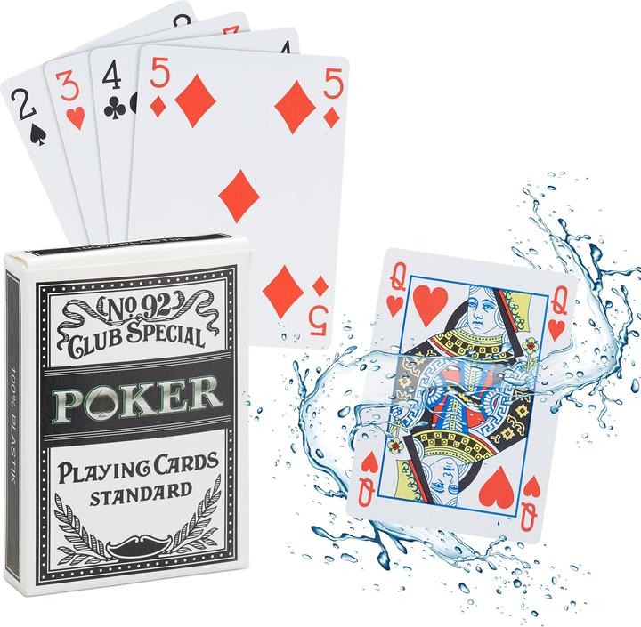 Relaxdays Cartes de poker (Allemand, Français, Italien, Anglais)