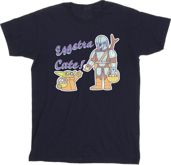 Actual product image Star Wars Mens The Mandalorian Eggstra Cute Grogu T-Shirt (S)