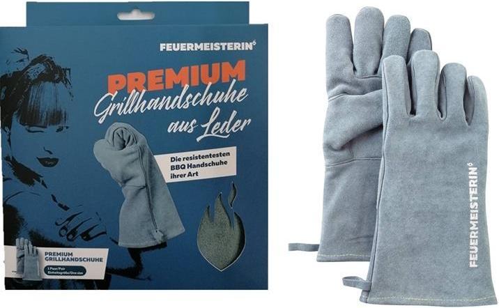 Feuermeister Gants en cuir bleu gris Taille unique FEUERMEISTERIN (Pelle spaccata, Filato di kevlar)