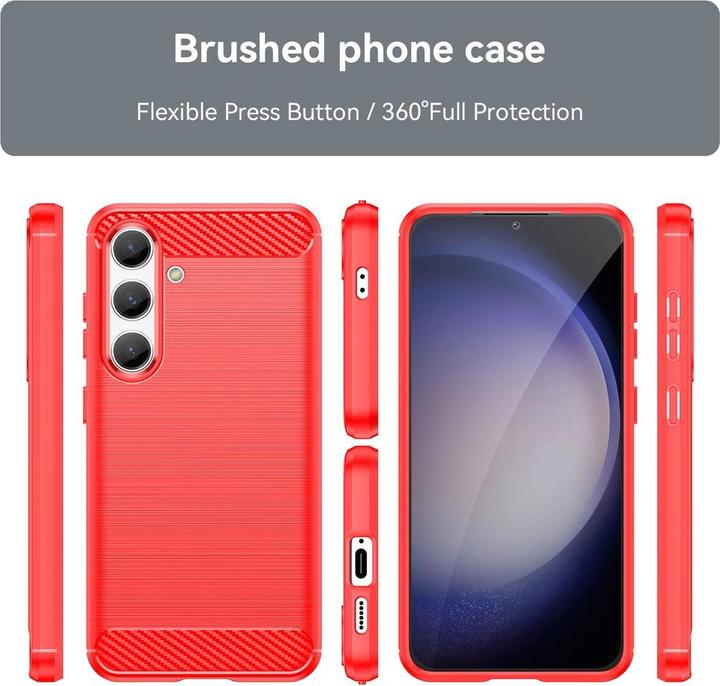 Produktbild Amazon Hülle für Samsung Galaxy S24 5G Schutz Handy Case Cover Carbon Etuis Bumper Neu (Samsung Galaxy S24+)