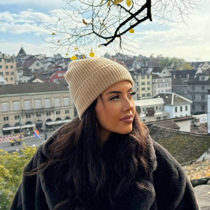 Prima Ballerina Kaschmir-Merinowolle-Beanie Beige