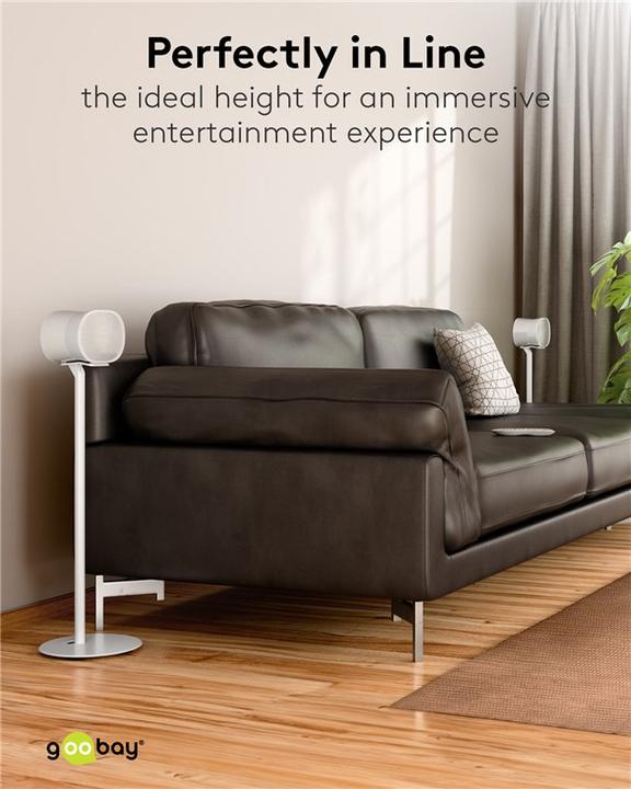 Produktbild Goobay Lautsprecherständer Modern Era 3 Base, weiss (1 Paar, Ständer, Nicht beweglich)