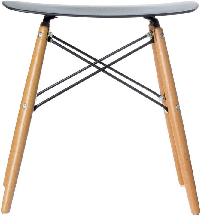 Image du produit Paperflow Tabouret SKOLL, pieds en bois massif de hêtre, assise noire.