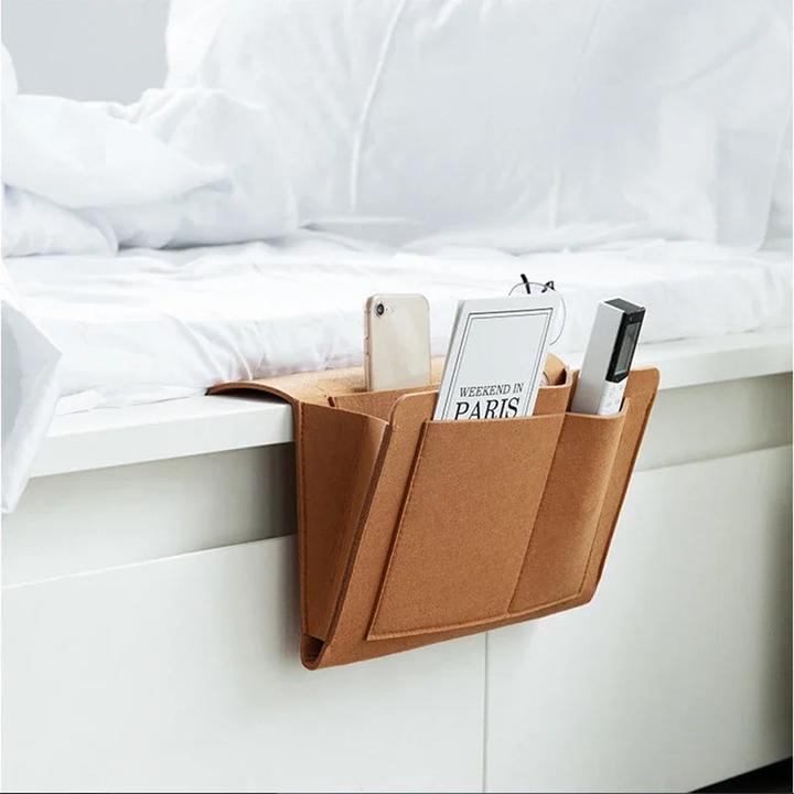 Alopini 1pc Filz Nachttisch Lagerung Tasche Beutel hängen Lagerung Veranstalter Bett Halter Taschen