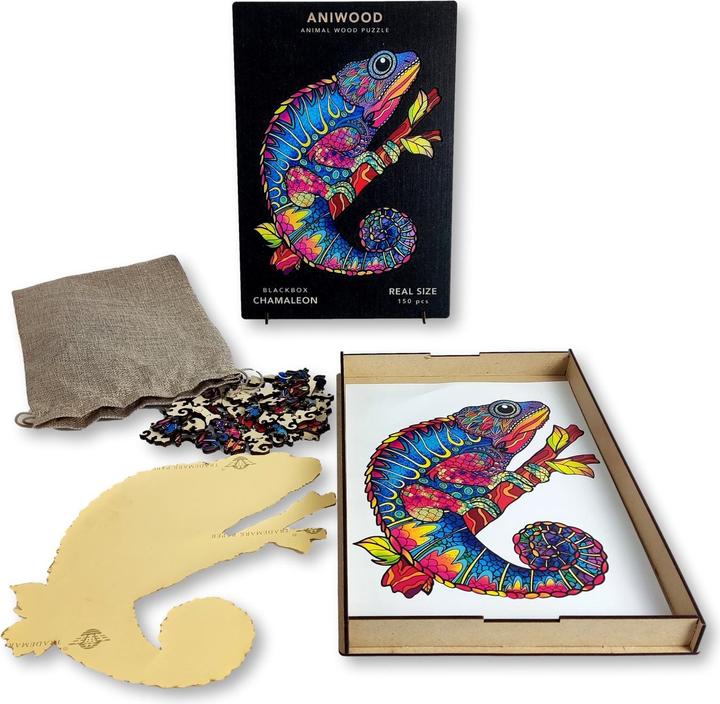 Aniwood Puzzle Motiv Chamäleon (M) (150 Teile)