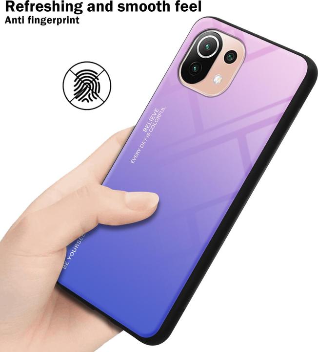 Produktbild Cadorabo TPU 2 Farben Glas Hülle (Xiaomi Mi 11 Lite, Xiaomi Mi 11 Lite 5G, Xiaomi Mi 11 Lite 5G NE)