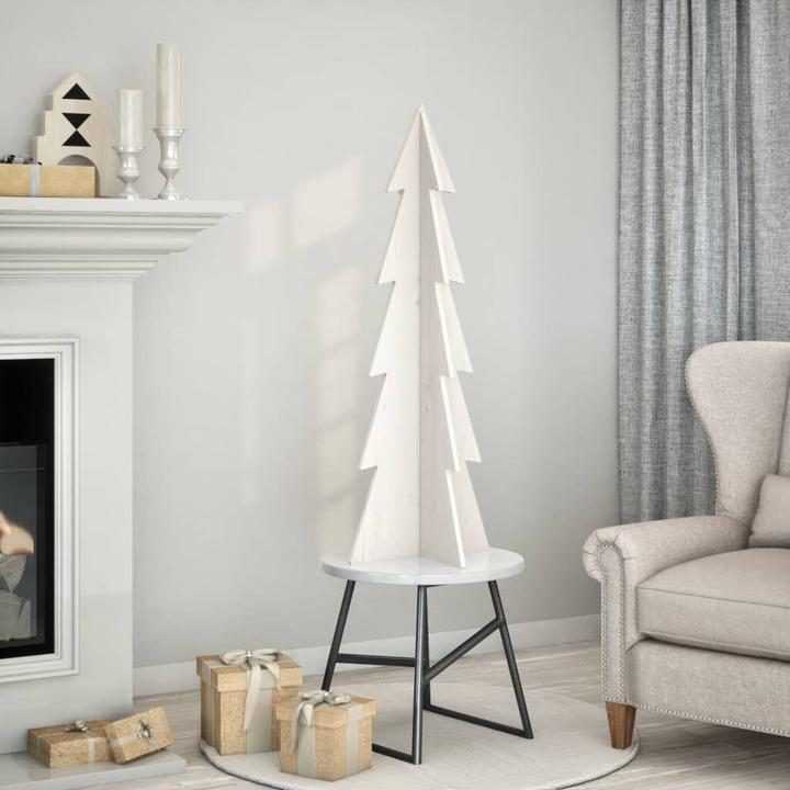 Immagine prodotto VidaXL Albero di Natale in legno Albero di Natale in legno bianco 112cm in legno massiccio di pino