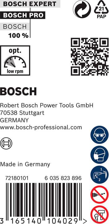 Immagine prodotto Bosch Professional Zubehör Punta per installazione PRO Wood HSS, 18 x 100 x 400 mm (18 mm)