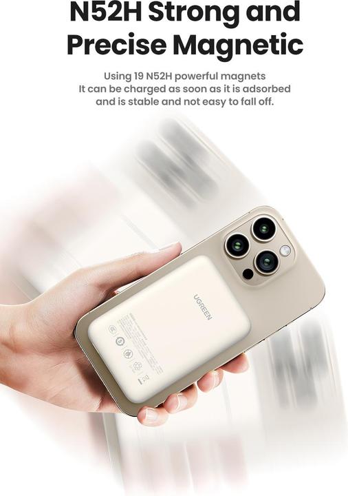 Produktbild Ugreen Mini Powerbank Wireless with MagSafe (10000 mAh, 20 W, 37 Wh)