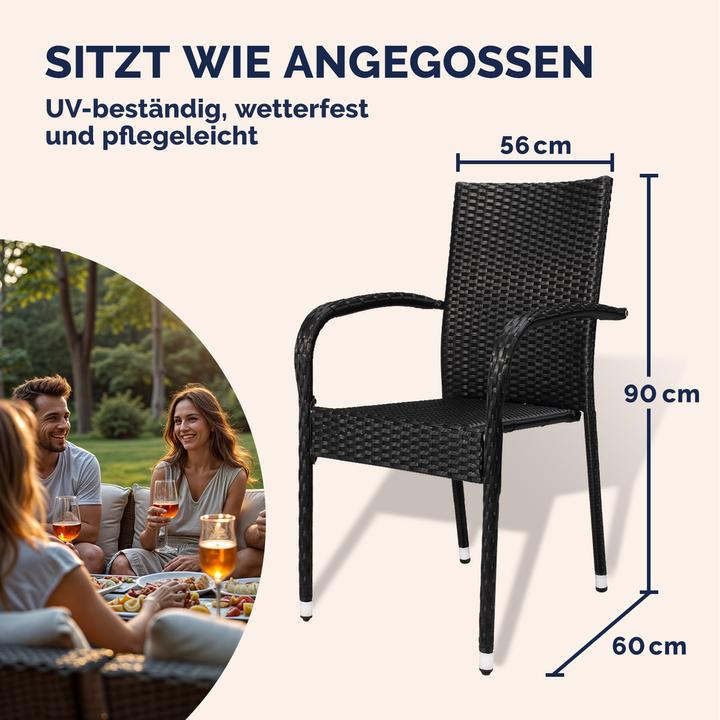 Actual product image Casaria Polyrattan Gartenstühle