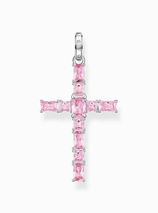 Produktbild Thomas Sabo Anhänger Kreuz pinke Steine silber (925er Silber)
