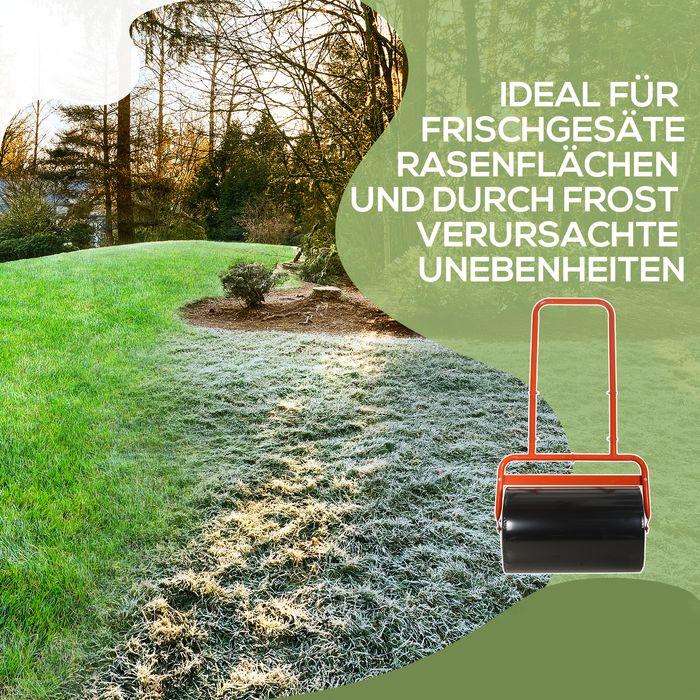 Produktbild Swisshandel24 Rasenwalze 50cm Breite, Gartenwalze befüllbar mit 38L Wasser/ 62 kg Sand, Rot