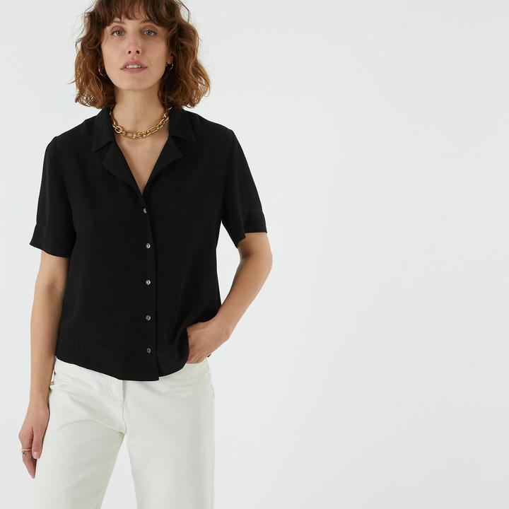 Image du produit La Redoute Collections Blouse à manches courtes avec col à revers (40)