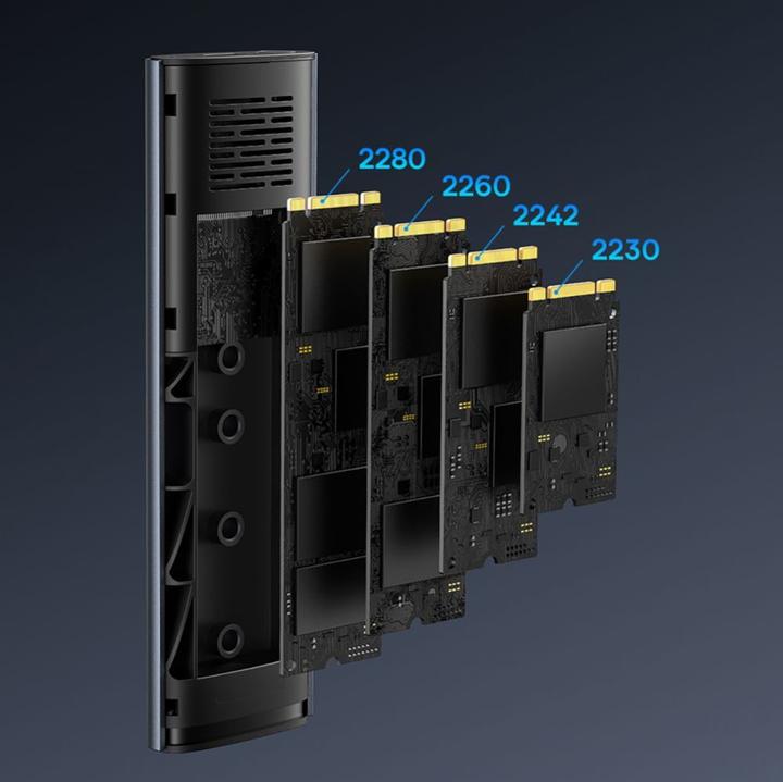 Image du produit Baseus Boîtier SSD FlyJoy Series (M.2 NVMe) Gris Espace (M.2 2242)