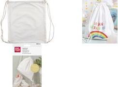 Produktbild Knorr Prandell Baumwoll-Sportbeutel, 380 x 420 mm, weiss blanko, zum Bemalen mit Stofffarben, aus 100 % Baumwolle