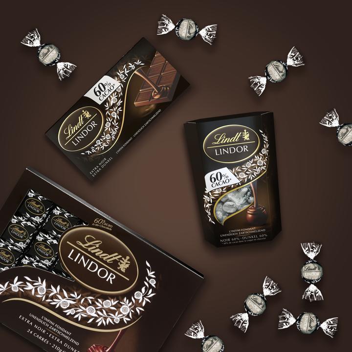 Produktbild Lindt Lindor Dunkel 60% Cacao Tafelschokolade (100 g)