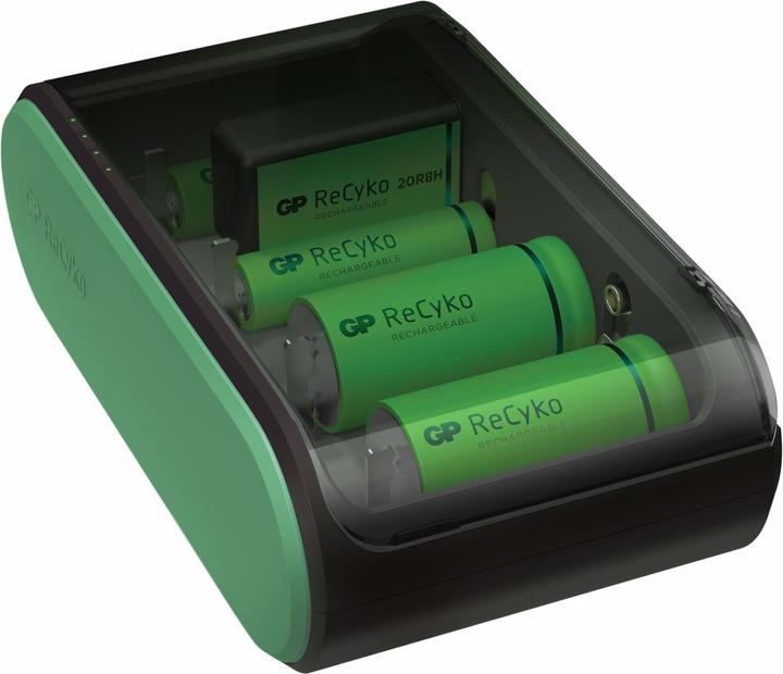 Produktbild GP Batteries ReCyko Universal Ladegerät AA/AAA/C/D/9V Akkus NEU (1 Stk., D, AAA, AA, C, 9V Block, 2100 mAh, Akku)