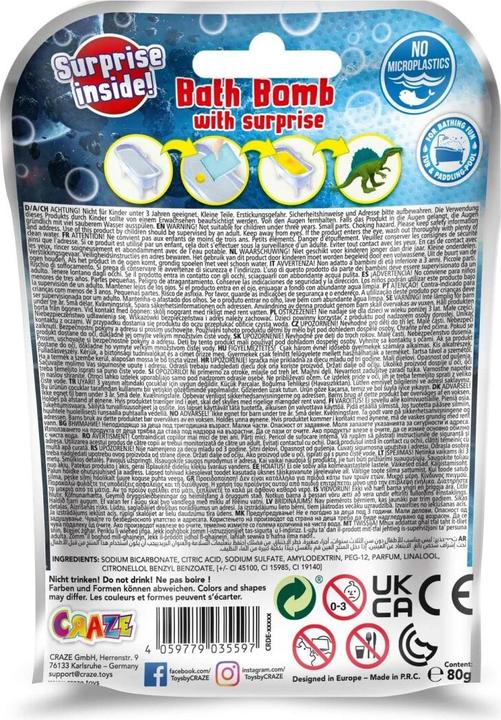 Image du produit Craze Inkee Surprise Dino (Bombe de bain)