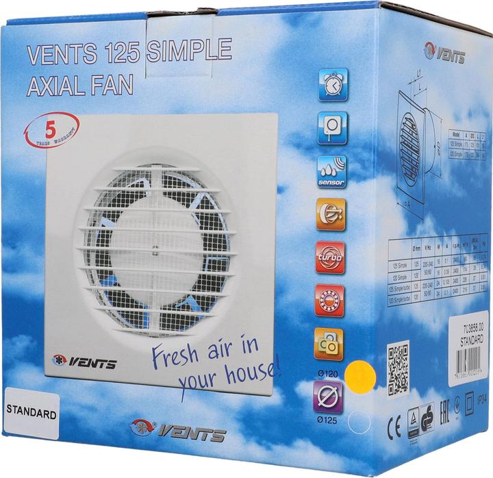 Actual product image Vents Wall fan SIMPLE 120