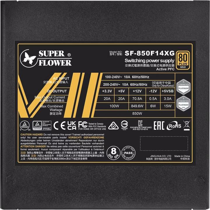 Image du produit Super Flower Leadex VII XG 80 PLUS Gold, ATX 3.0, PCIe 5.0 - 850 Watt (850 W)