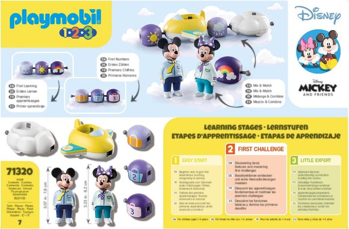 Immagine prodotto Playmobil 1.2.3 & Disney: Il volo di Topolino e Minnie tra le nuvole (71320, Playmobil 1.2.3)