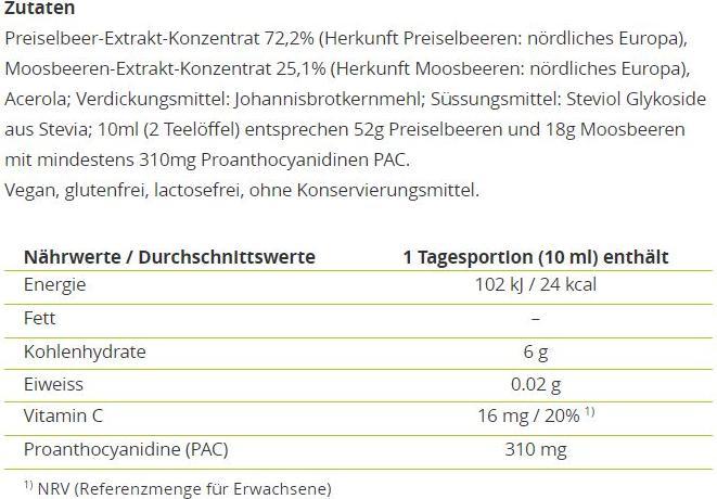 Valori nutrizionali e ingredienti Alpinamed Concentrato (1 Pezzo/i, Liquido, 220 g)