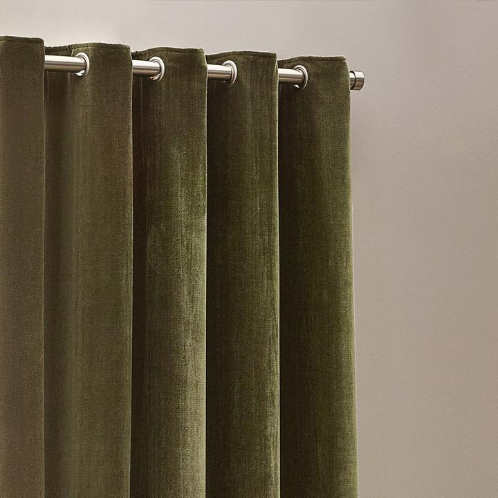 Actual product image Yard Chenille Velvet Eyelet Curtains (117 x 137 cm)