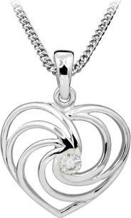 Silver Cat Romantic heart necklace with zircon SC408