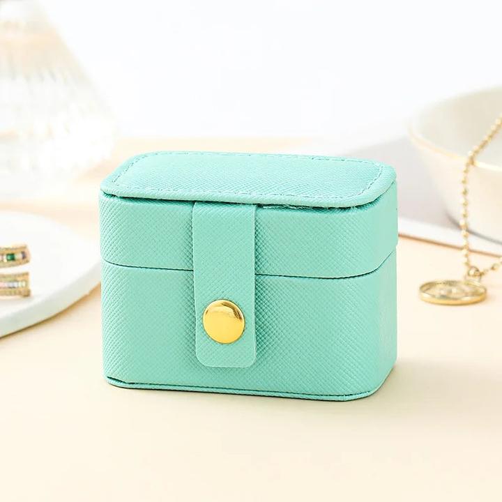 Only-Bags.Store Mini Tragbare Kleine Schmuck Aufbewahrungstasche Reise Einfache Leder Ring Halskette Ohrringe