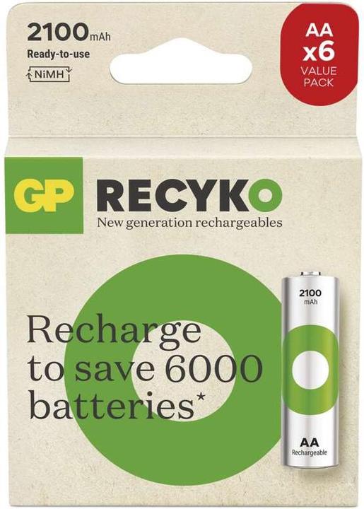 Produktbild GP Batteries GP Nabíjecí bat. ReCyko 2100 AA (HR6) - 6ks (6 Stk., AA, 2100 mAh)