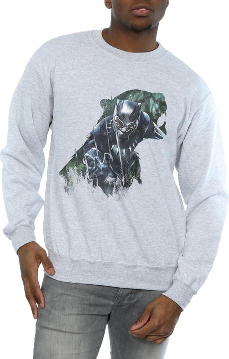 Immagine prodotto Felpa in cotone con silhouette selvaggia di Black Panther (M)