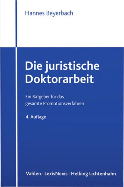 Produktbild Die juristische Doktorarbeit (Deutsch, Hannes Beyerbach, 2021)