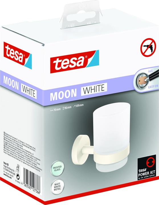 Image du produit tesa MOON WHITE Gobelet pour brosse à dents avec solution adhésive sans perçage