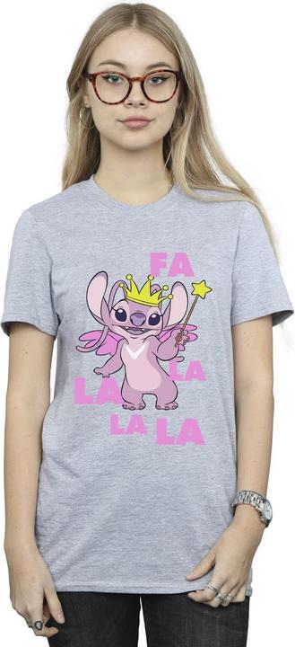 Actual product image Disney Womens/Ladies Lilo & Stitch Angel Fa La La Cotton Boyfriend T-Shirt (XXL)