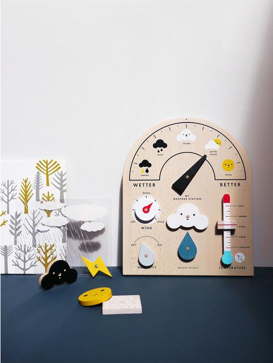 Actual product image Moon Picnic wooden weather station for kids (Vietnamese)