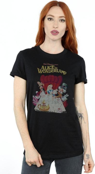 Actual product image Alice In Wonderland Womens/Ladies Poster Cotton Boyfriend T-Shirt (3XL)