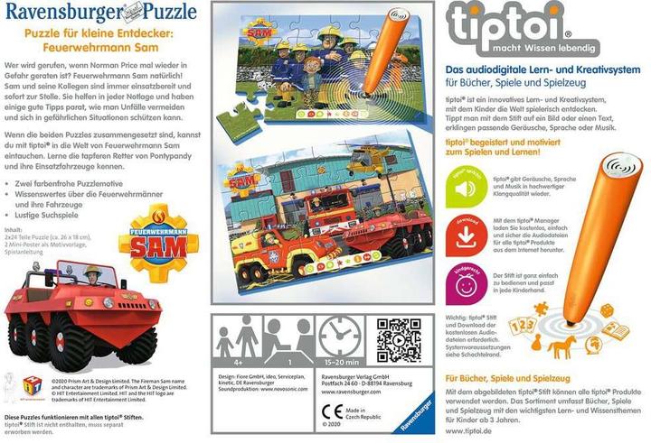 Immagine prodotto tiptoi Puzzle per piccoli esploratori: il pompiere Sam (Tedesco)