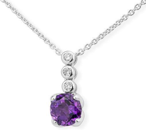 Produktbild Breuning COLLIER - E.AMETHYST/Brill. 0,09 Ct. H/si (750/18 K Gold)