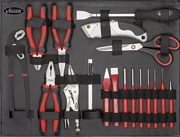 Actual product image Vigor Tool case ∙ universal ∙ V2542 ∙ square6.3 mm (1/4 inch), square12.5 mm (1/2 inch), square... (143 pieces)