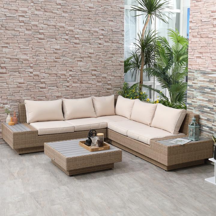 Image du produit Outsunny Set de salon de luxe en poly rotin