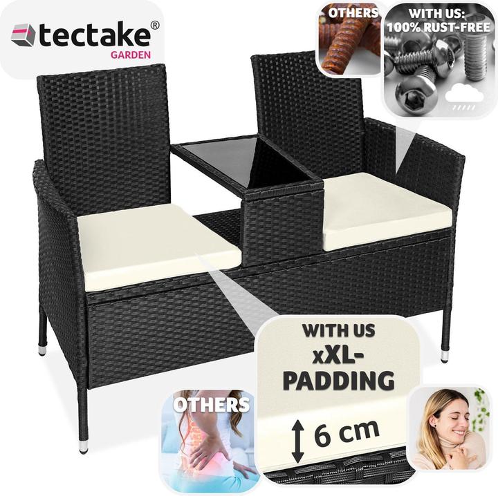Immagine prodotto tectake Panchina da giardino in rattan
