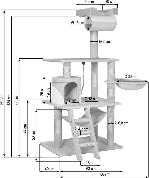 Produktbild tectake Stokeley (141 cm, Grau)