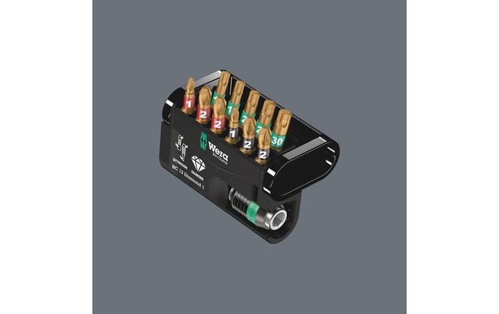 Actual product image Wera Bit-Check 12 Diamond 1 (Cross Phillips PH M1, Cross Phillips PH M2, Cross Pozidriv PZ M1, Cross Pozidriv PZ M2)