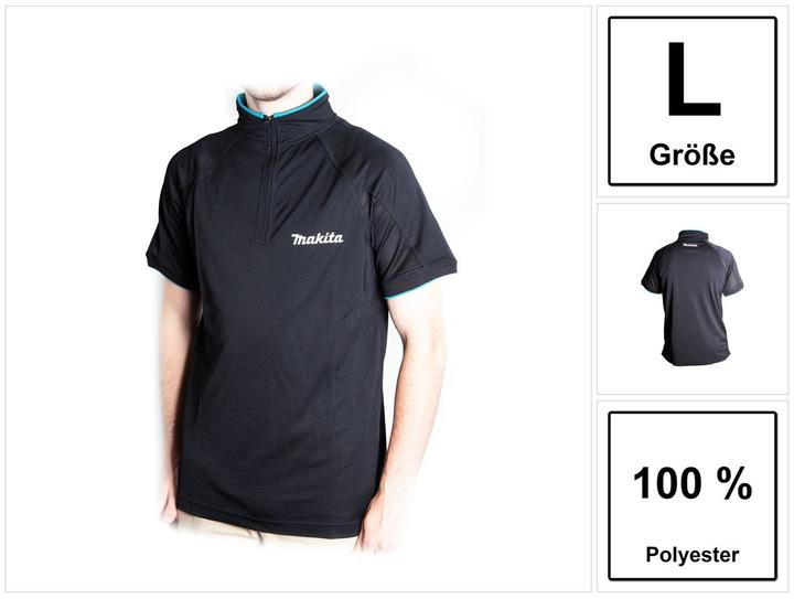 Image du produit Makita Chemise vélo T-shirt taille L 100% polyester (98P138-L) couleur noir (L)