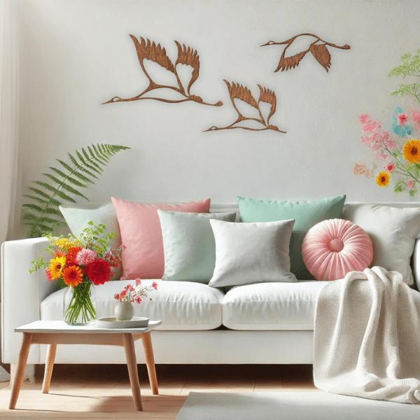 Actual product image Trenddeko Cranes - flock of birds 02 (100 x 58 cm)