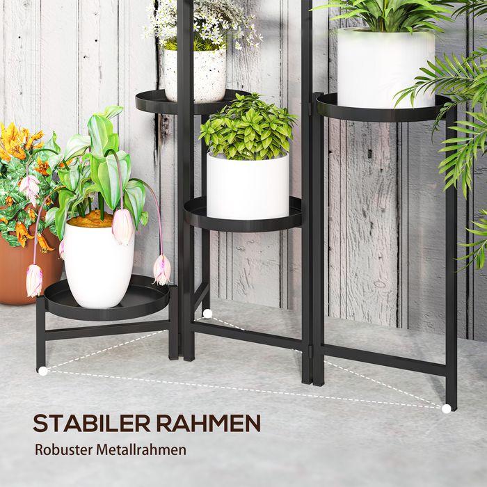 Immagine prodotto Swisshandel24 6-Etagen Pflanzenständer mit Tabletten, klappbar 80cm hoch, Schwarz