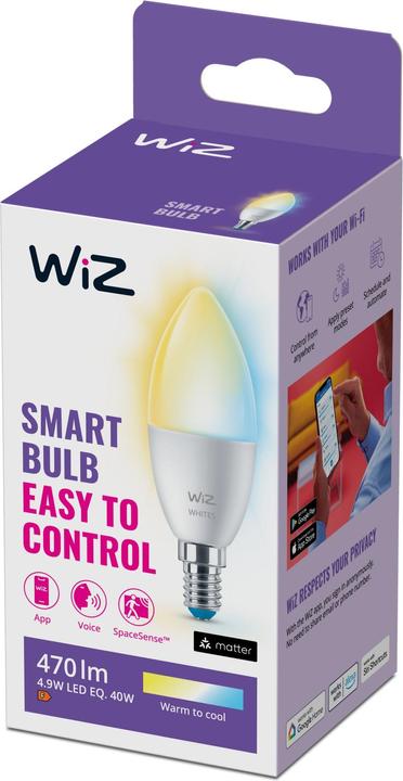 Actual product image WiZ smart bulb (E14, 4.80 W, 470 lm, 1 x, E)