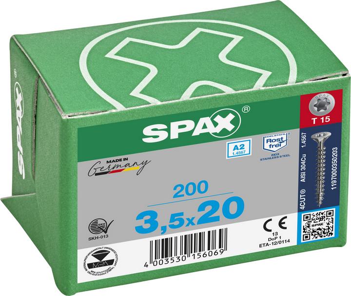 Actual product image Spax Chipboard screws A2 (200 Screws per piece)