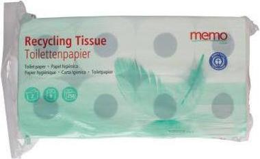 Produktbild Memo Paris MEMO Toilettenpapier Recycling 2-lagig | 250 Blatt (8 x)
